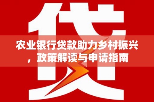望德堂区农业银行贷款助力乡村振兴，政策解读与申请指南